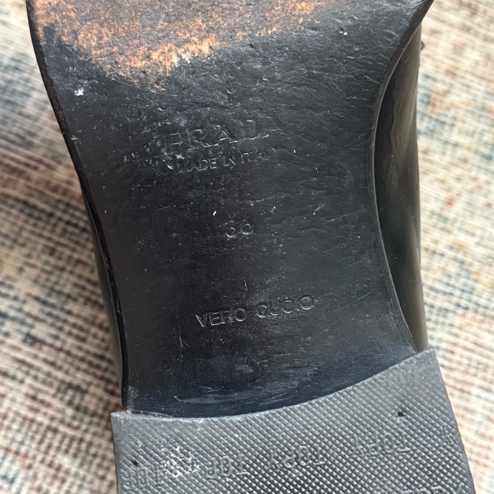 Prada Black Leather Penny Loafers - Picture 6 of 6